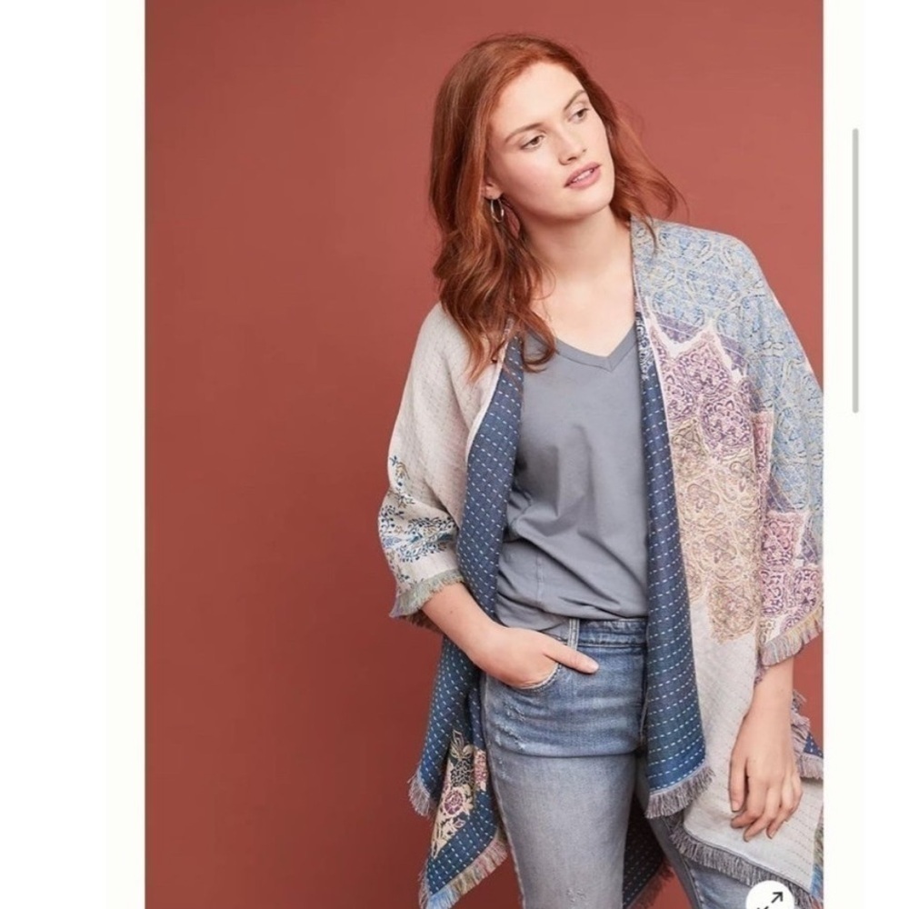 Anthropologie Multicolor Patterned Poncho